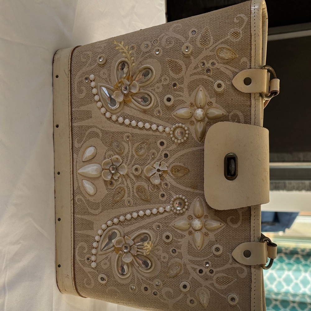 Embellished Beige Handbag